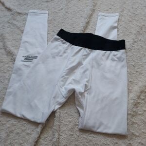 Skechers Mens White Leggings Black Trim MED Base Layer Active